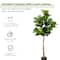 Glitzhome® 5ft. Faux Fiddle Leaf Fig Tree in Pot